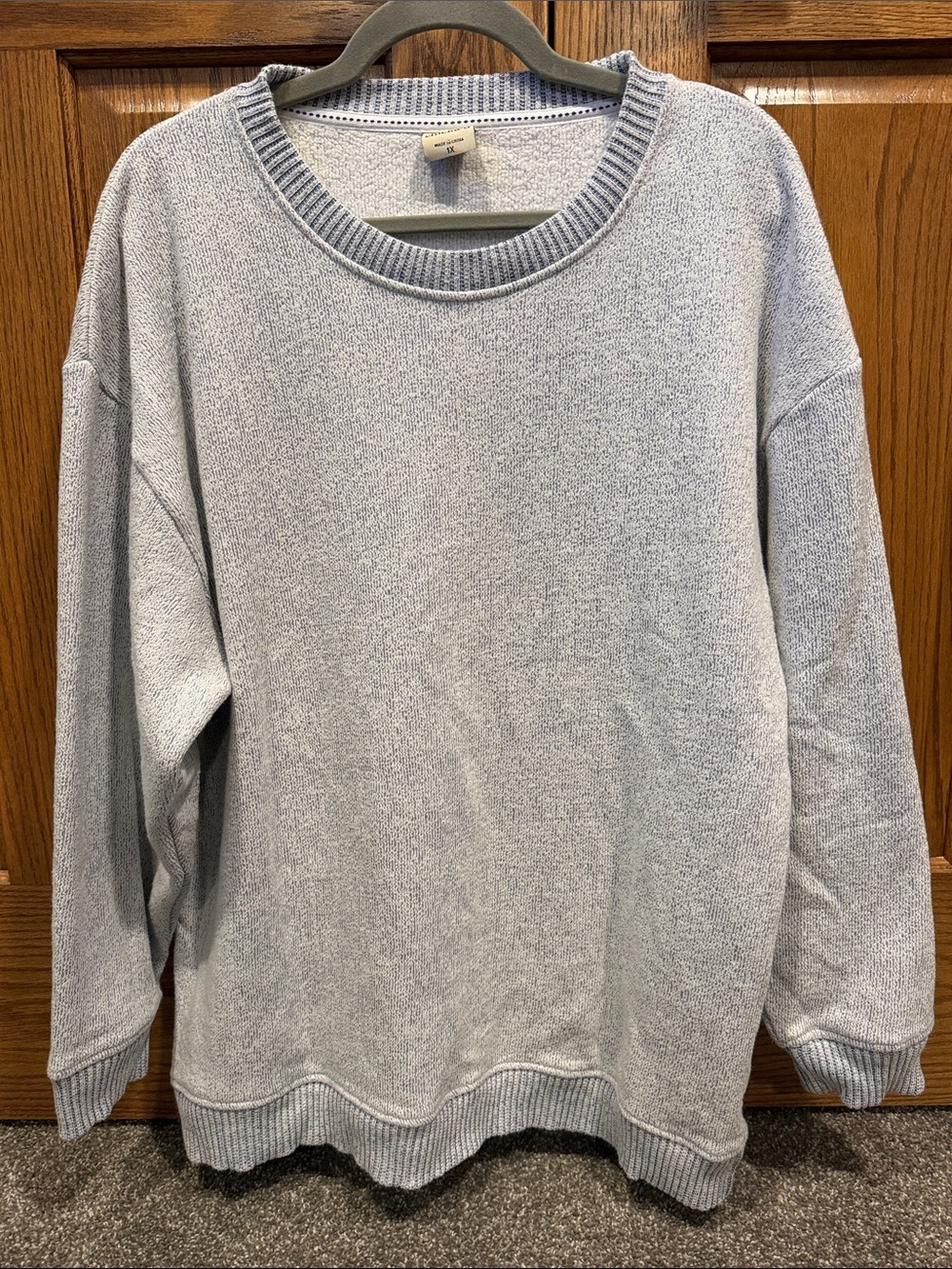 Chicka-D Women's size 1X Light Blue Scoop Neck Soft Knit Sweater
